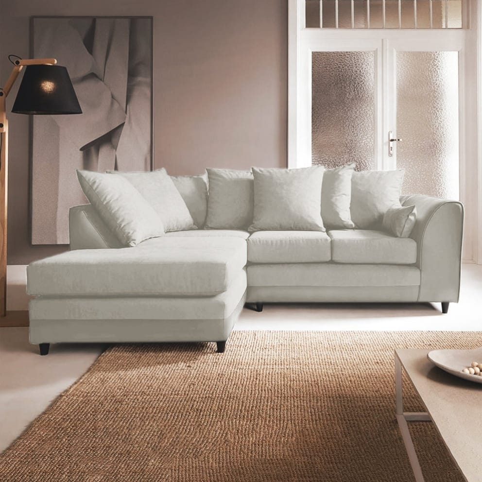 Dylan Plush Velvet 4 Seater Single Arm Corner