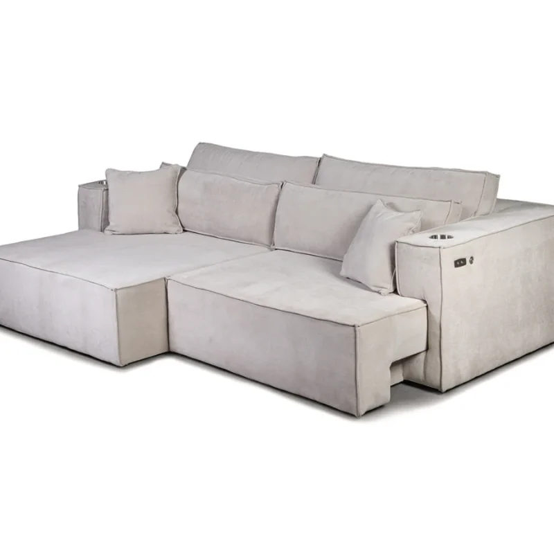 Selena Cream Fabric Electric Sofa Bed