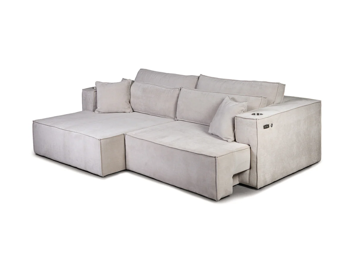 Selena Cream Fabric Electric Sofa Bed