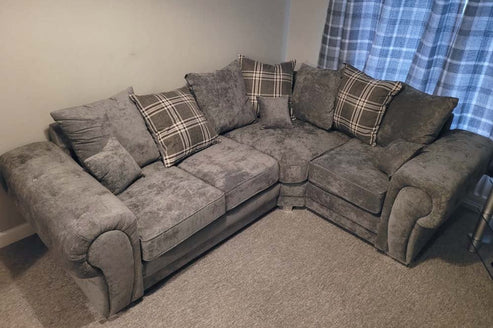 Verona Corner Sofa 4 Seater Left Hand Scatter Back Grey - Image 2