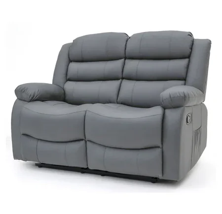 Roma Recliner 2 Seater Sofa Grey Faux Leather