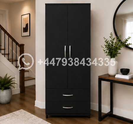 Wardrobe with Drawers – Two Door Wardrobe – Stylish Two Door Wardrobe with Two Drawers