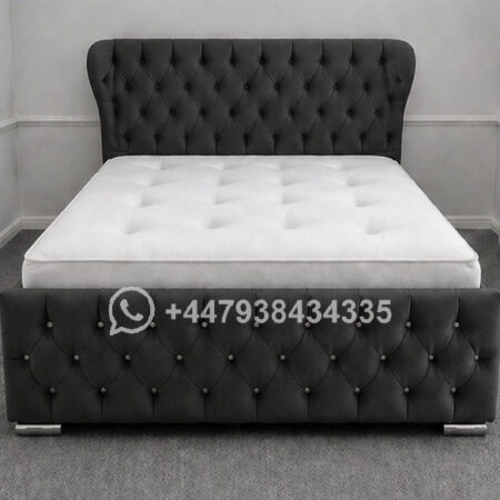 Oxford Wingback Elegant King Bed Frame