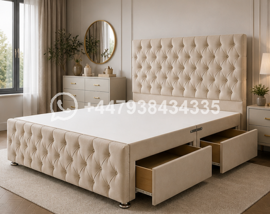 Luxury Upholstered King Size Divan Bed Frame โ Soft & Durable - Image 2