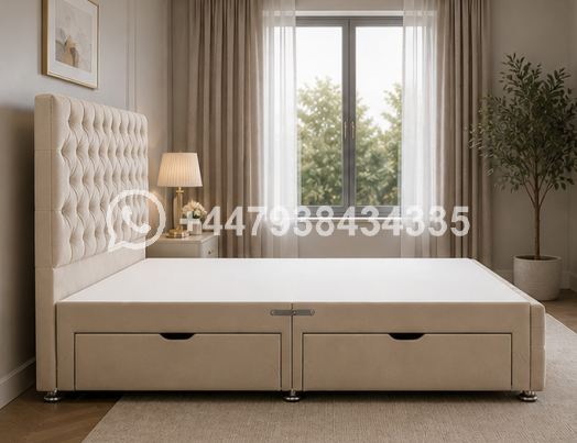 Luxury Upholstered King Size Divan Bed Frame โ Soft & Durable - Image 3