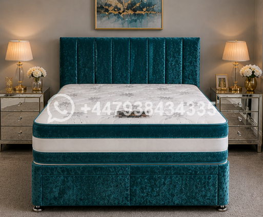 Luxury Fabric Single Divan Bed โ Divan Bed Frame with Drawer Storage