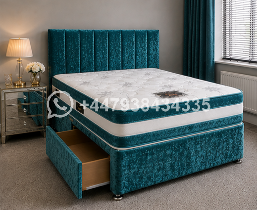 Luxury Fabric Single Divan Bed โ Divan Bed Frame with Drawer Storage - Image 2