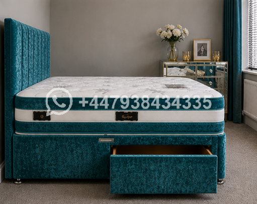 Luxury Fabric Single Divan Bed โ Divan Bed Frame with Drawer Storage - Image 3