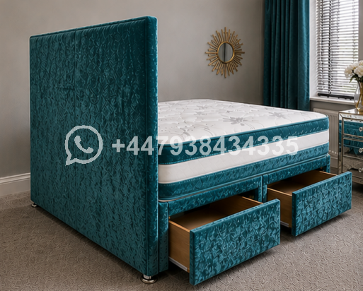 Luxury Fabric Single Divan Bed โ Divan Bed Frame with Drawer Storage - Image 4