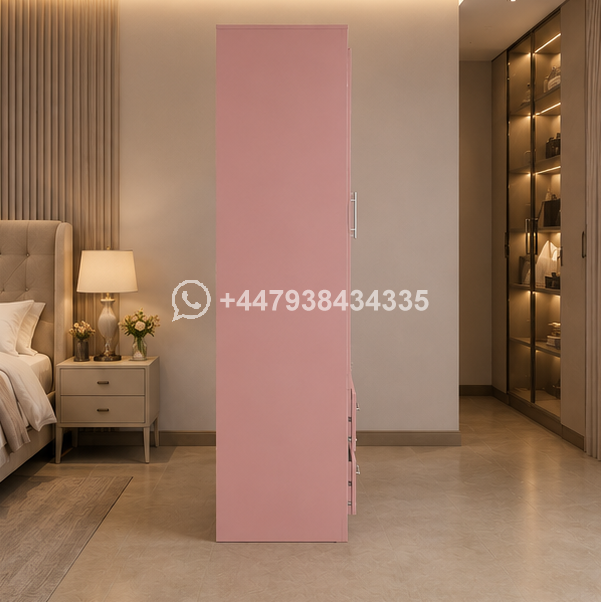 5 Door Wardrobe with Mirror – Premium Bedroom Wardrobe with 4 Drawers - Image 4