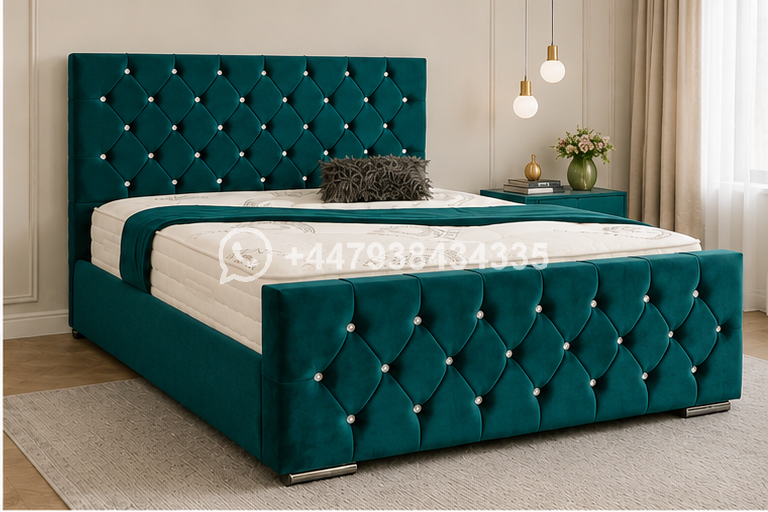 Super King Size Bed Frame – Florida Premium Quality Bed Frame – Teal Colour Bed Frame - Image 3