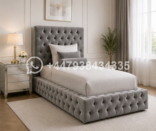 Ambassador Velvet Single Bed Frame - Image 3