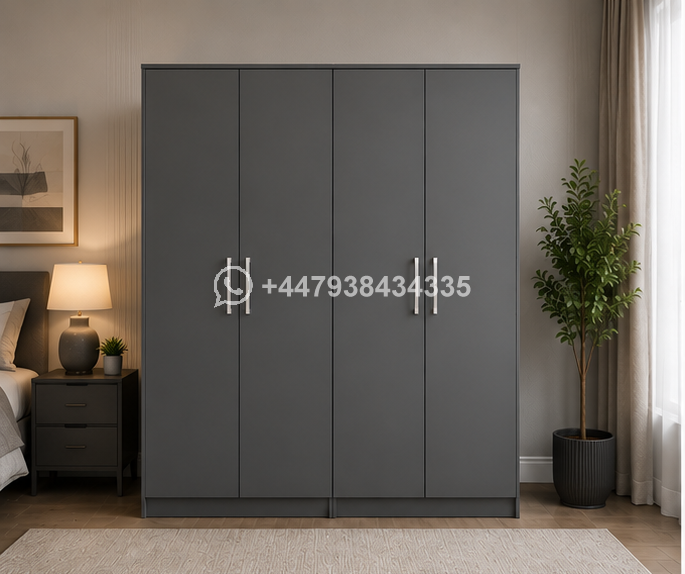High Quality 4 Door Wardrobe – Strong & Stylish Build – Wooden 4 Door Wardrobe – Classic & Elegant Finish