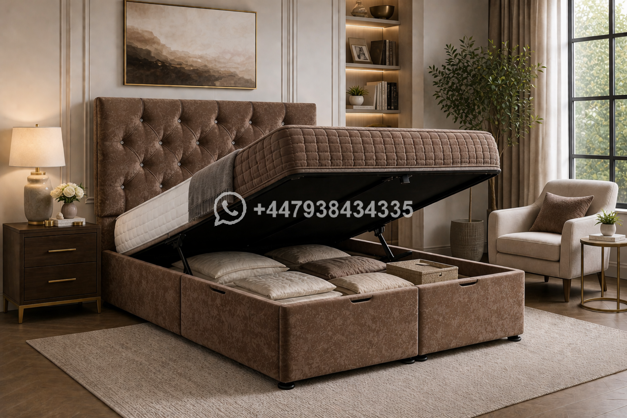Contemporary King Size Ottoman Storage Bed - Image 2