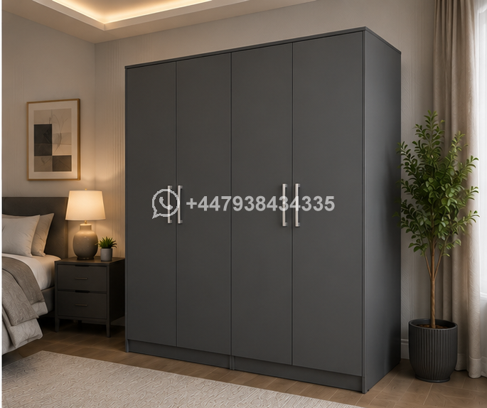 High Quality 4 Door Wardrobe – Strong & Stylish Build – Wooden 4 Door Wardrobe – Classic & Elegant Finish - Image 2