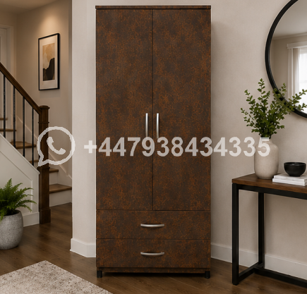 Premium Two Door Wardrobe with Two Drawers