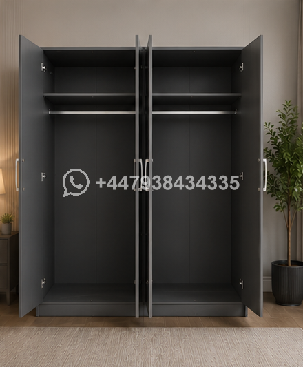 High Quality 4 Door Wardrobe – Strong & Stylish Build – Wooden 4 Door Wardrobe – Classic & Elegant Finish - Image 4