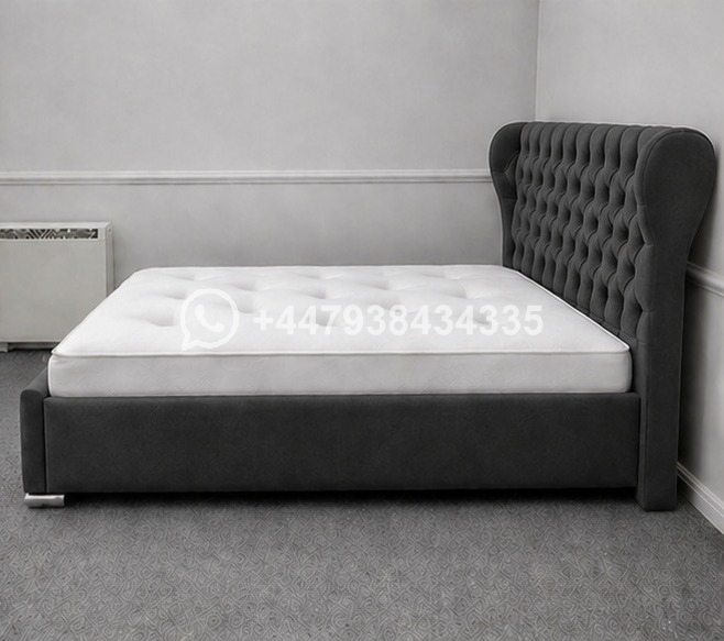 Oxford Wingback Elegant King Bed Frame - Image 2