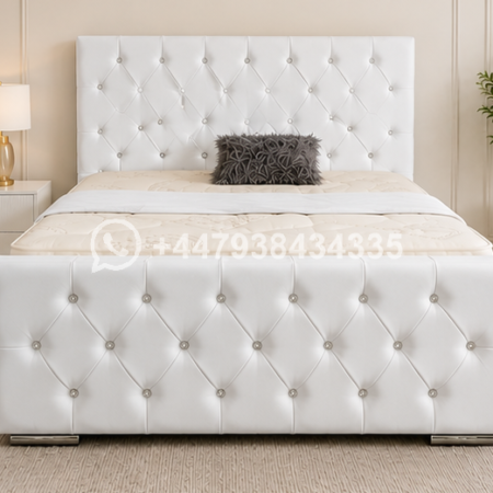 White Florida Bed King Size Frame – Super King Size Bed for Elegant Bedrooms – Luxury Red King Size Bed