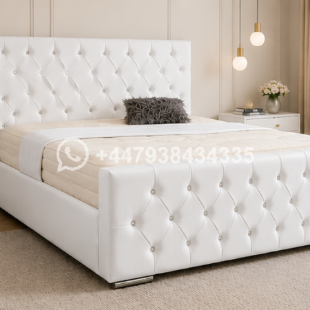 White Florida Double Bed with Luxury Design – Elegant Florida Bed Frame for Modern Interiors