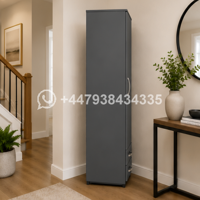 Elegant One Door Wardrobe with Two Drawers - Image 4
