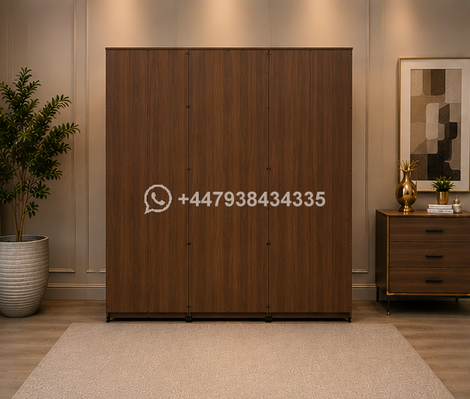 Classic Premium 6 Door Wardrobe with Mirror – Luxury Storage Cabinet with Drawers - Image 3