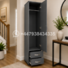 Elegant One Door Wardrobe with Two Drawers