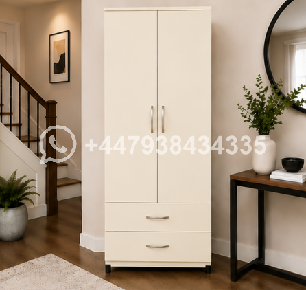 Space Saving Two Door Wardrobe with Two Drawers