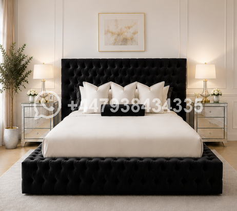 King Size Bed – Premium King Size Bed – Ambassador Velvet King Size Bed Frame - Image 2