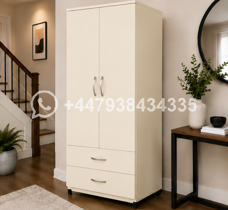 Space Saving Two Door Wardrobe with Two Drawers - Image 2