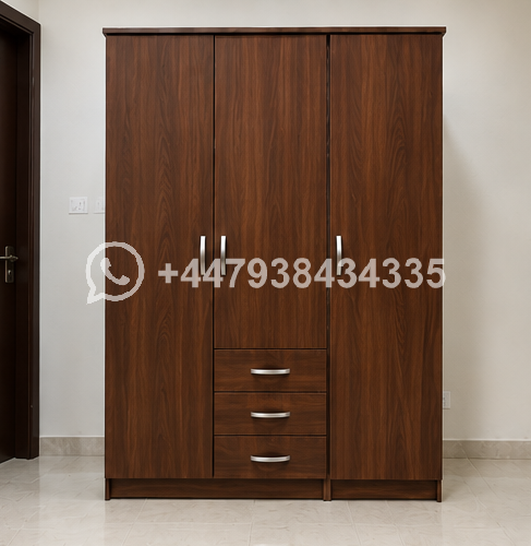Modern 3 Door Wardrobe with 3 Drawers – Stylish 3 Door Wardrobe with 3 Drawers - Image 2
