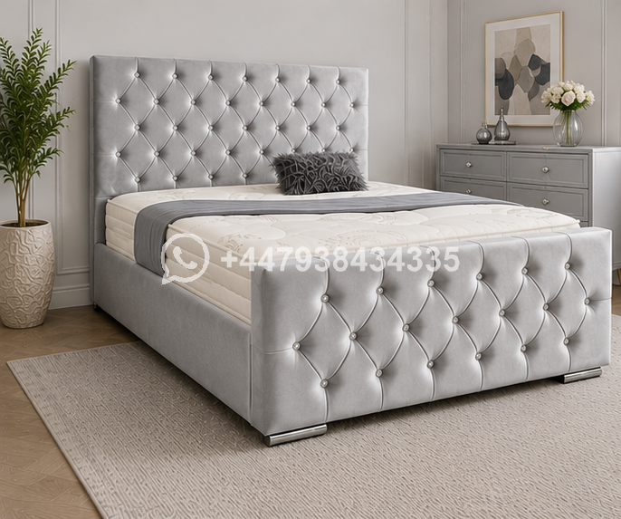 Super King Size Grey Bed Frame – Super King Size Bed for Elegant Bedrooms – Florida Wooden Super King Size Bed with Modern Style - Image 3