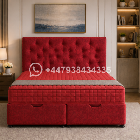 Double Ottoman Bed Frame with Gas Lift Storage