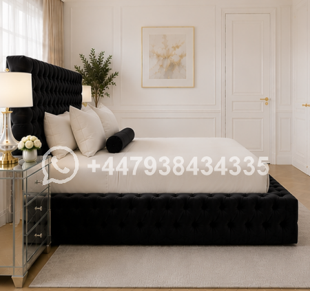 King Size Bed – Premium King Size Bed – Ambassador Velvet King Size Bed Frame