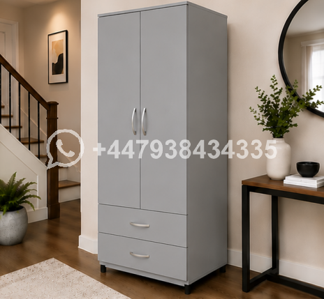 Luxury Two Door Wardrobe with Two Drawers - Image 2