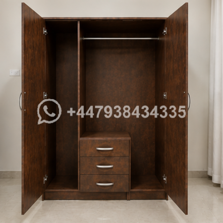 Spacious 3 Door Wardrobe with 3 Drawers – Elegant 3 Door Wardrobe with 3 Drawers