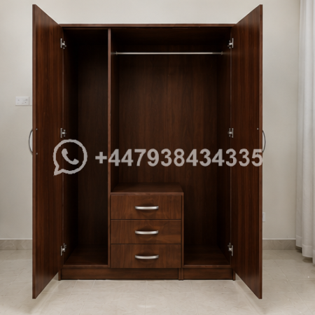 Modern 3 Door Wardrobe with 3 Drawers – Stylish 3 Door Wardrobe with 3 Drawers