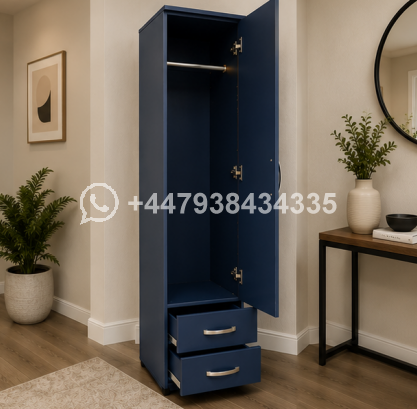 Modern One Door Wardrobe with Two Drawers