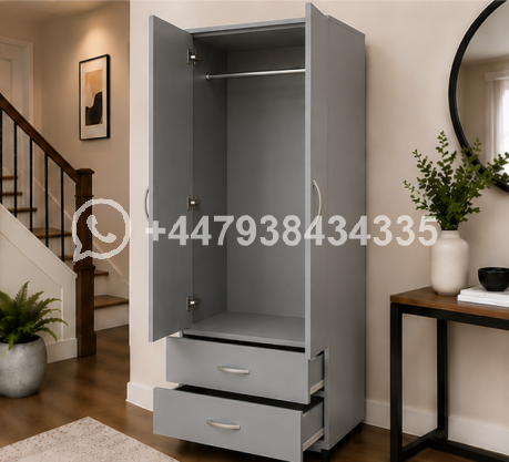 Luxury Two Door Wardrobe with Two Drawers - Image 4