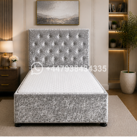Compact Single Ottoman Bed with Storage Frame