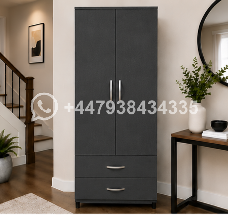 Double Door Wardrobe with Two Storage Drawers