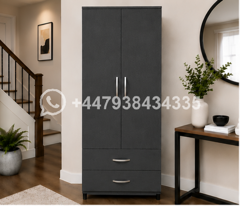 Double Door Wardrobe with Two Storage Drawers