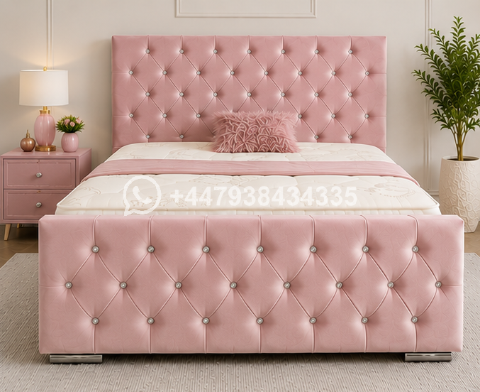 Super King Size Pink Bed Frame – Florida Super King Size Bed with Modern Style - Image 2