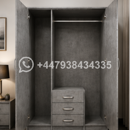 Durable 3 Door Wardrobe with 3 Drawers – Luxury 3 Door Wardrobe with 3 Drawers
