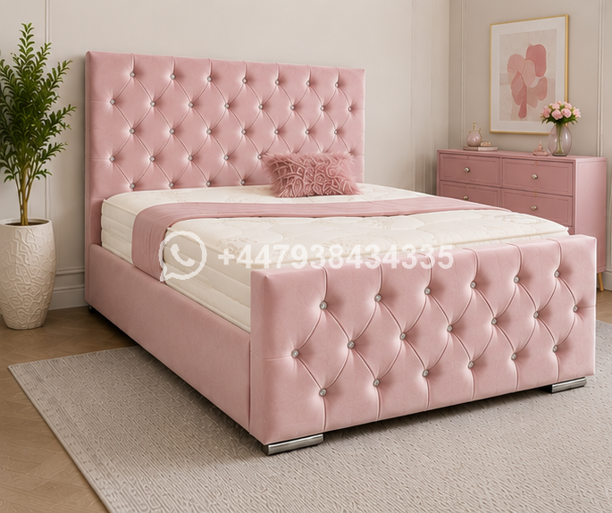 Super King Size Pink Bed Frame – Florida Super King Size Bed with Modern Style