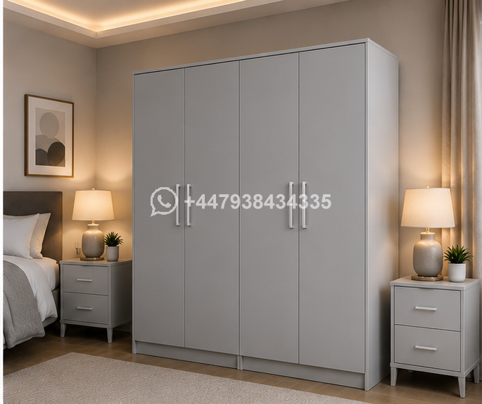 Large 4 Door Wardrobe – Premium Family Storage Wardrobe - Image 2