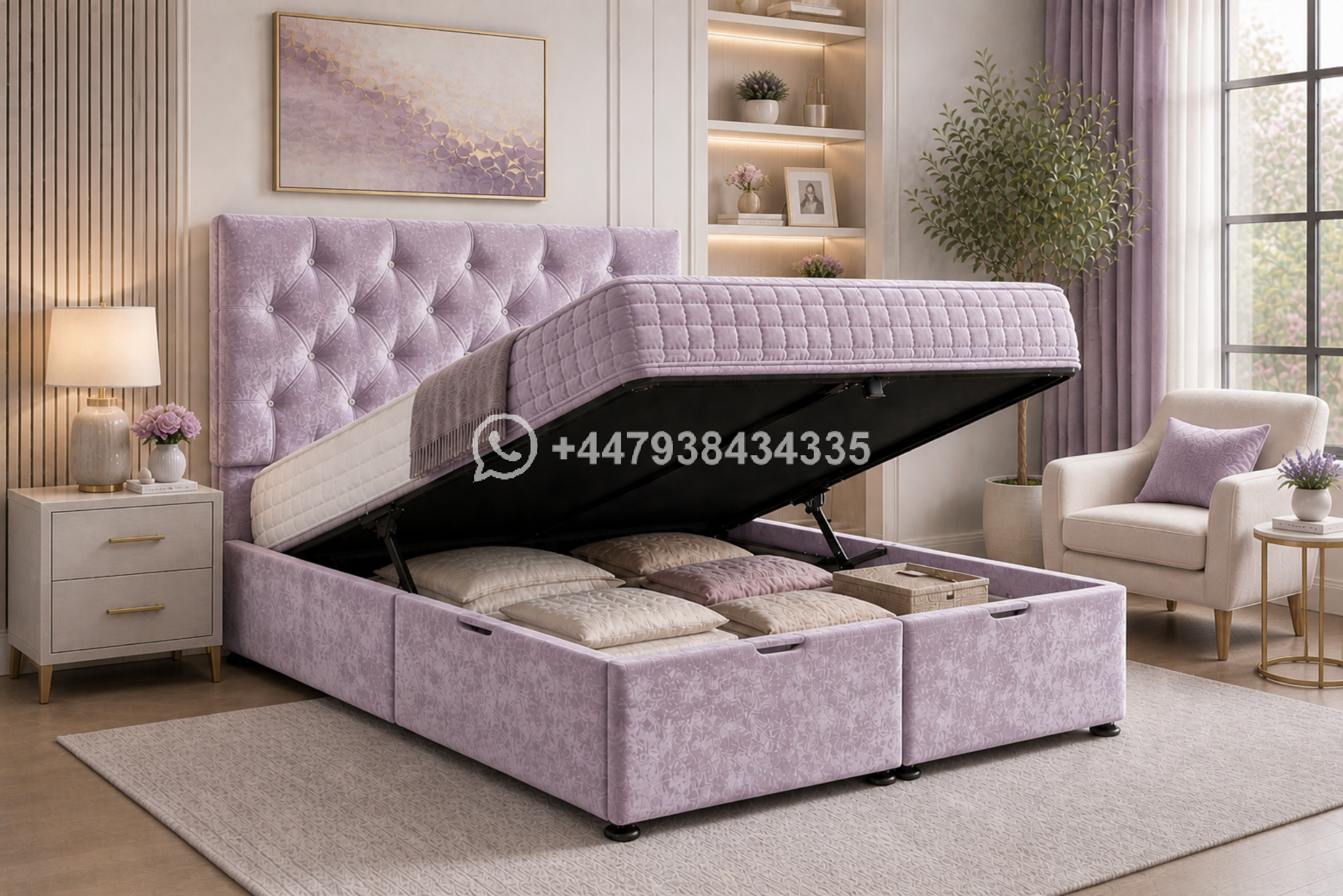 Designer Double Ottoman Bed Frame - Image 2