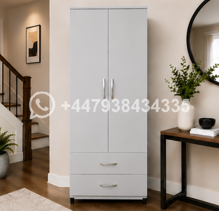 Stylish Two Door Wardrobe with Two Drawers