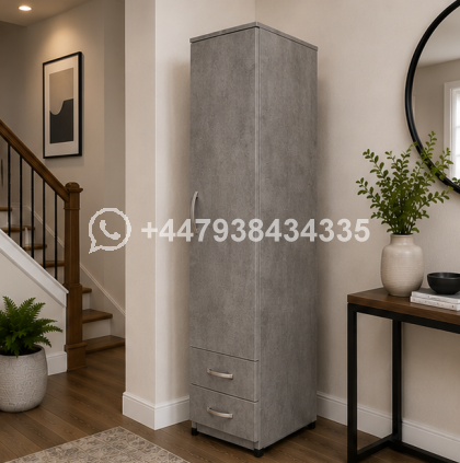 Single Door Wardrobe with Two Storage Drawers - Image 3