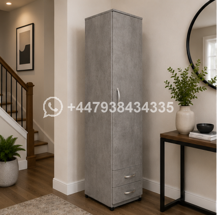 Single Door Wardrobe with Two Storage Drawers - Image 4